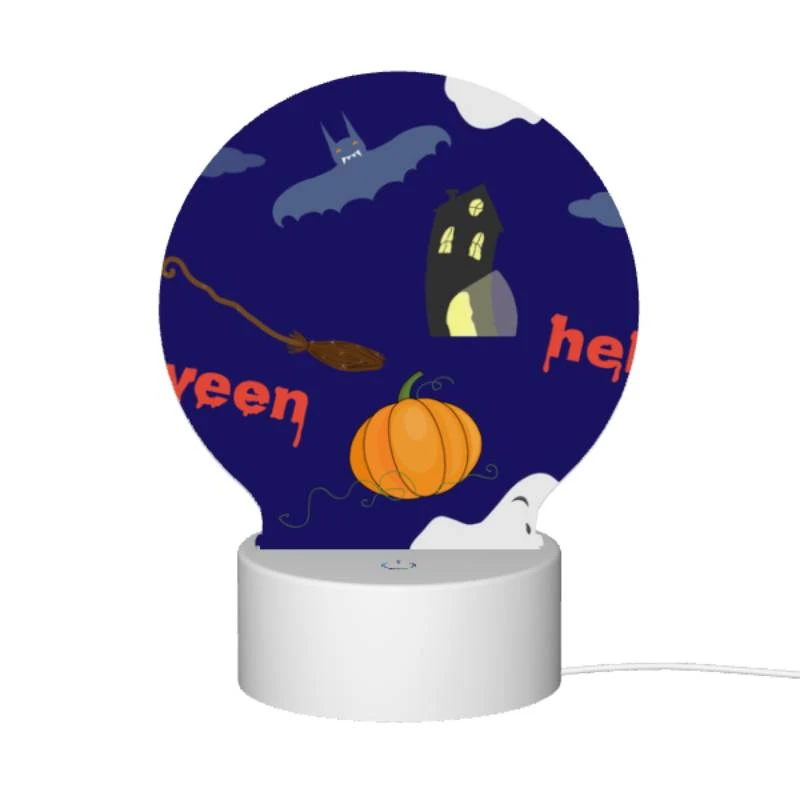 Round Acrylic Night Light, A Halloween themed image with a pumpkin Round Acrylic Night Light, A Halloween Themed Image With A Pumpkin -Pattern Night Light 42e29c084ff94384be2d40901c1fe08092e64c29