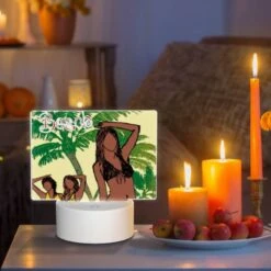 Rectangular Acrylic Night Light, Two Women Are Posing For A Picture On A Beach. 8 Rectangular Acrylic Night Light, Two Women Are Posing For A Picture On A Beach. -Pattern Night Light 4354638440aa109f4e744a8d588efc8ee764cc24