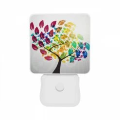 Night Light Set Of 2, A Tree With Many Different Colored Leaves. -Pattern Night Light 43d2a5171d485f16c35311e509db39a848903279