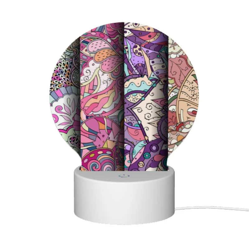 Round Acrylic Night Light, Three colorful designs are displayed on a wall. Round Acrylic Night Light, Three Colorful Designs Are Displayed On A Wall. -Pattern Night Light 442a8d2feae1843da269e064fead2f51d51e2057