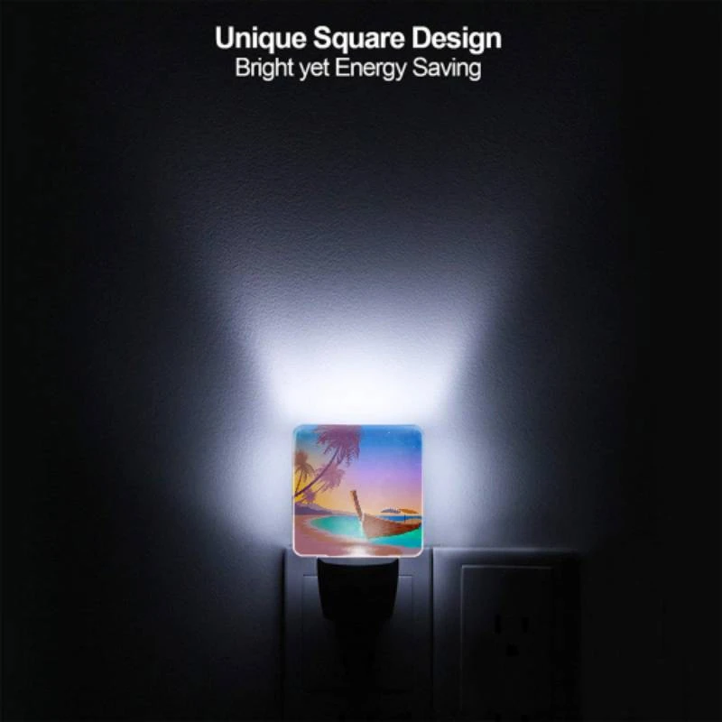 Night Light Set of 2, A boat is sitting on the beach at sunset. Night Light Set Of 2, A Boat Is Sitting On The Beach At Sunset. -Pattern Night Light 4460c41605b3a60b4054aea99041c614c05b4429