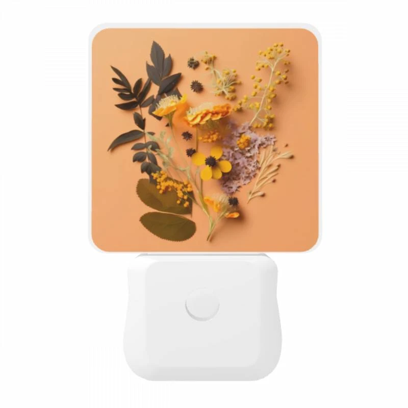 Night Light, A collection of flowers and leaves on a yellow background. Night Light, A Collection Of Flowers And Leaves On A Yellow Background. -Pattern Night Light 44786314eb28bba06a3caf7b5df3f546df9c3c88