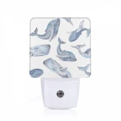 Night Light, A Collection Of Blue Whale Illustrations.