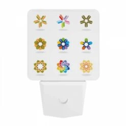 Night Light, A Collection Of Six Different Colored Flowers. 9 Night Light, A Collection Of Six Different Colored Flowers. -Pattern Night Light 450a0a6a36c8273b39c6af51ca57027e2238ad78