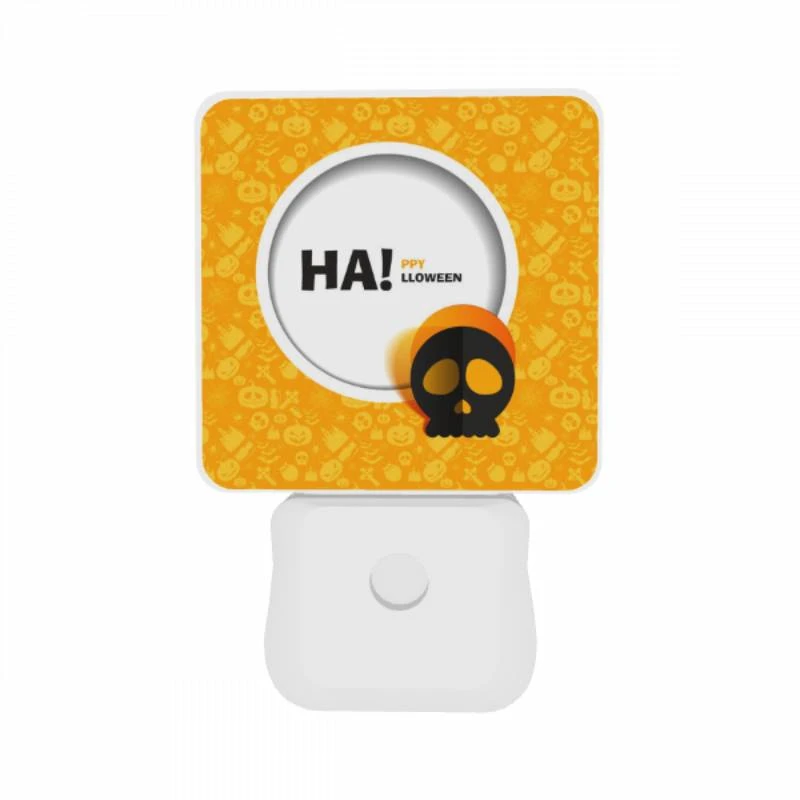 Night Light Set of 2, A Halloween themed plate with a skull on it. Night Light Set Of 2, A Halloween Themed Plate With A Skull On It. -Pattern Night Light 4589ebbf02560004cb68d96f6ceab2d8160f4956