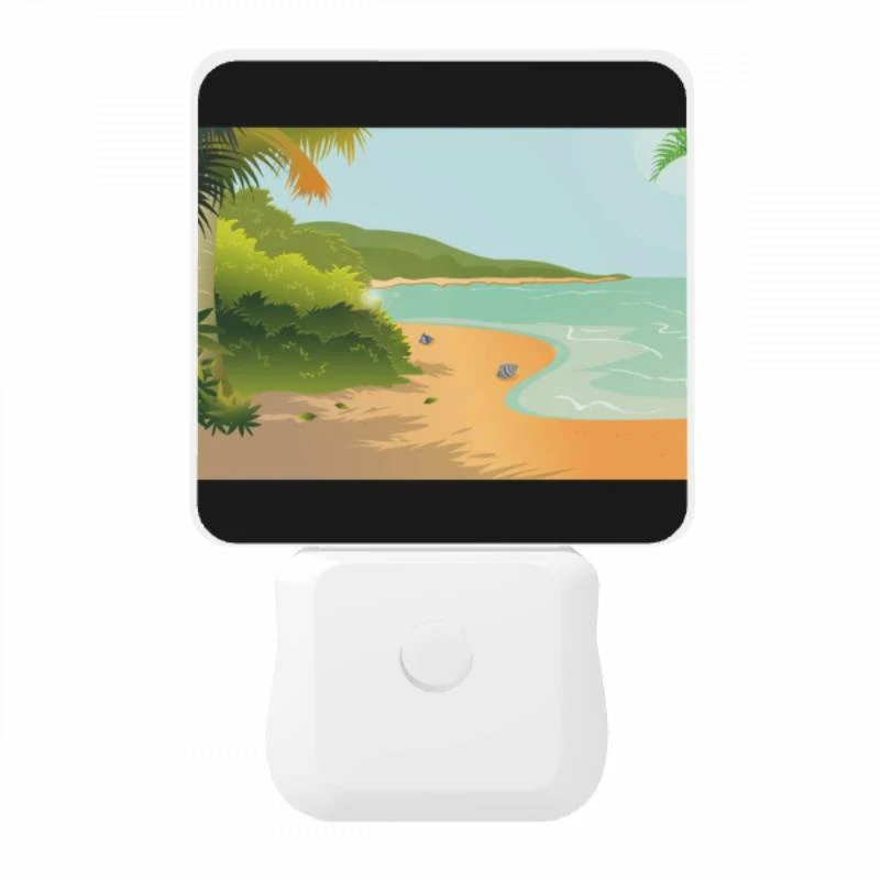 Night Light, A beach scene with a sandy shore and a body of water. Night Light, A Beach Scene With A Sandy Shore And A Body Of Water. -Pattern Night Light 45abb43fc70842cfd745fcba40b8935afef8cdbd