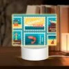 Rectangular Acrylic Night Light, A Collection Of Six Postage Stamps Featuring Beach And Ocean Themes. 1 Rectangular Acrylic Night Light, A Collection Of Six Postage Stamps Featuring Beach And Ocean Themes. -Pattern Night Light 461197258caeaeed401ef91a3fc5a350c1fe9399
