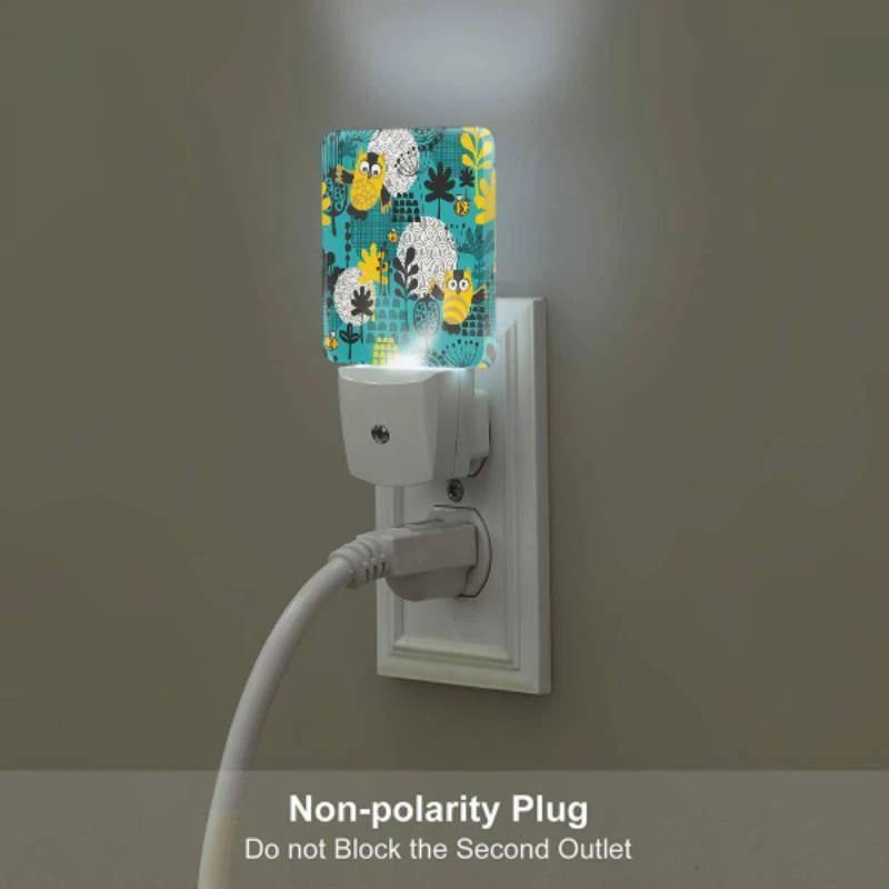 Night Light Set of 2, A colorful cartoon of a forest with various animals Night Light Set Of 2, A Colorful Cartoon Of A Forest With Various Animals -Pattern Night Light 4654f93f4d227c36ce5035d4af24493c67350adf