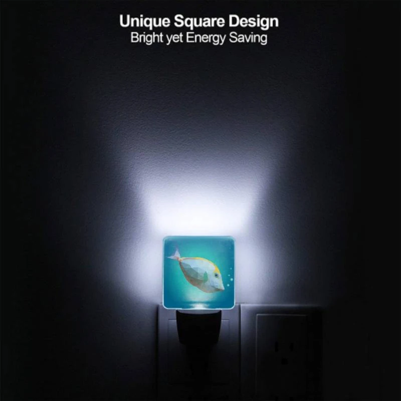 Night Light, A blue and yellow fish with a green fin swimming in the ocean. Night Light, A Blue And Yellow Fish With A Green Fin Swimming In The Ocean. -Pattern Night Light 47196ad44cebfd40cd0b259aaf5721d218b7e35c