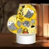 Love Acrylic Night Light, A Yellow And Black Patterned Fabric With A Bird And A Basket Of Berries. 2 Love Acrylic Night Light, A Yellow And Black Patterned Fabric With A Bird And A Basket Of Berries. -Pattern Night Light 471ef69f68114e7f78c938cac8a9924d0063a767