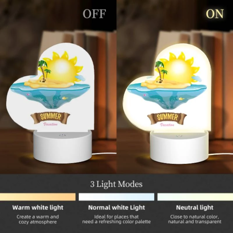 Love Acrylic Night Light, A cartoon of a tropical island with a sun and palm trees. Love Acrylic Night Light, A Cartoon Of A Tropical Island With A Sun And Palm Trees. -Pattern Night Light 47b7489209e45d5f34567c1f253fb7a853b5546e