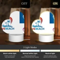 Love Acrylic Night Light, A Logo For Love Beach Is Shown In Two Different Colors. -Pattern Night Light 47fa9160c54986f540841f9f39651ab7e6cd0112