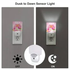 Night Light Set Of 2, A Pink Flower With Yellow Center And White Petals. 4 Night Light Set Of 2, A Pink Flower With Yellow Center And White Petals. -Pattern Night Light 483fa5337668acae173c2bef21805854fb3b310e