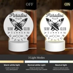 Round Acrylic Night Light, A Logo For Paradise Surf Club. 4 Round Acrylic Night Light, A Logo For Paradise Surf Club. -Pattern Night Light 48e95af904d8028dd60902c2220fe8d6184f8668