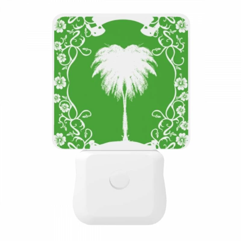 Night Light, A green and white picture of a palm tree. Night Light, A Green And White Picture Of A Palm Tree. -Pattern Night Light 48f1bb809e672bd6672b429a54a1c9be5c1a7ece