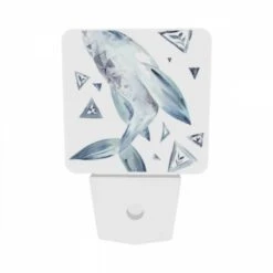 Night Light Set Of 2, A Blue And White Whale With A Triangle On Its Side. 8 Night Light Set Of 2, A Blue And White Whale With A Triangle On Its Side. -Pattern Night Light 49b0a5c35817d1d43d4333311de3ddafc1ac4dbf