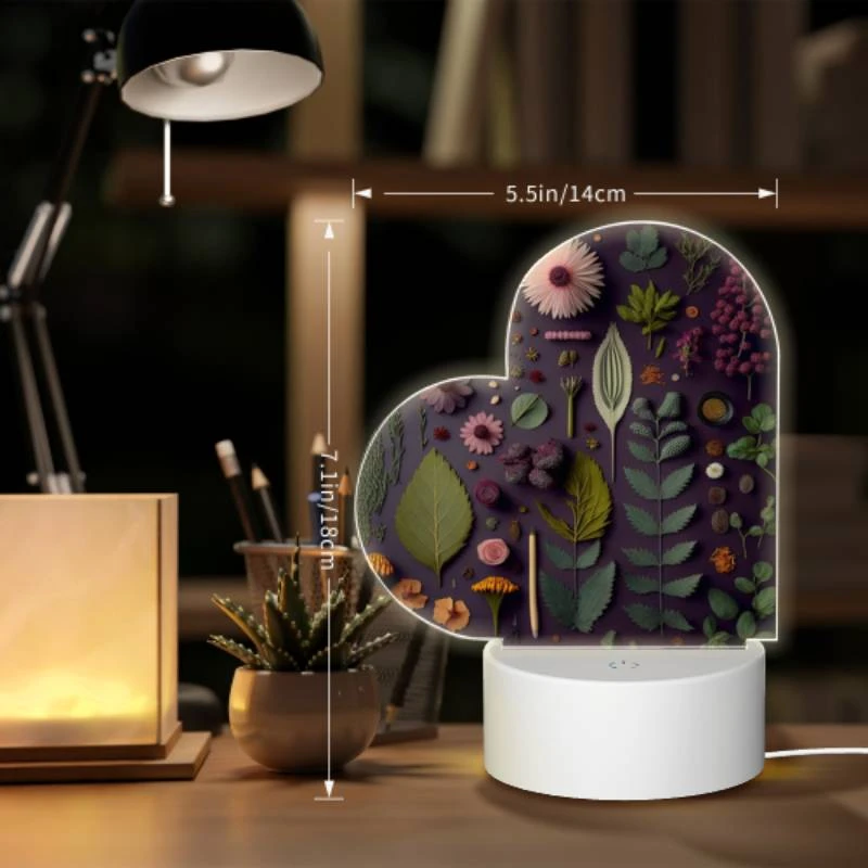 Love Acrylic Night Light, A collection of various plants and flowers. Love Acrylic Night Light, A Collection Of Various Plants And Flowers. -Pattern Night Light 49ceb1ac55fc6c57688bbd4f5cc3d42c3d0b171b