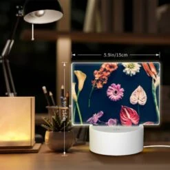 Rectangular Acrylic Night Light, A Variety Of Flowers Are Displayed On A Black Background. 7 Rectangular Acrylic Night Light, A Variety Of Flowers Are Displayed On A Black Background. -Pattern Night Light 49db0e0539b6fc7c204617dc040cd94e127033ee