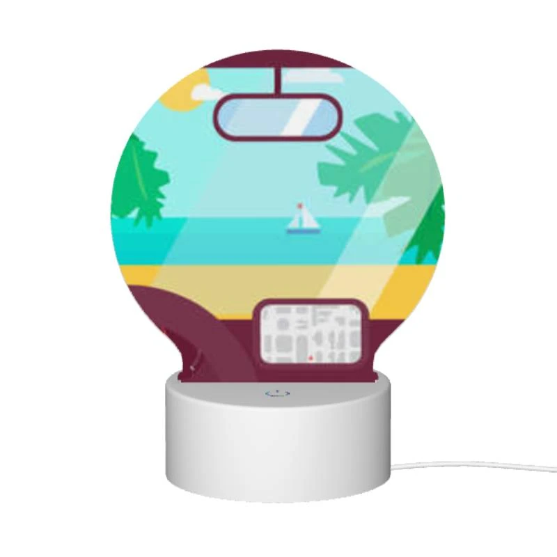 Round Acrylic Night Light, A car's dashboard with a map on the screen. Round Acrylic Night Light, A Car's Dashboard With A Map On The Screen. -Pattern Night Light 4a2e0e7af6944b41a93e48dc7b5cbfee0b4540e8