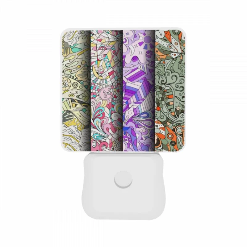 Night Light Set of 2, Three colorful paintings are displayed side by side. Night Light Set Of 2, Three Colorful Paintings Are Displayed Side By Side. -Pattern Night Light 4a523f1d0b4efa037f70d4231a525f03826aad04