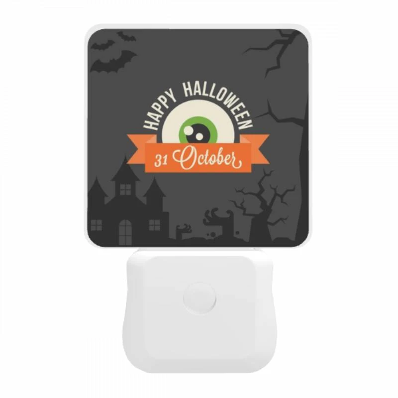 Night Light, A Halloween poster with a green eye and the date 31 October. Night Light, A Halloween Poster With A Green Eye And The Date 31 October. -Pattern Night Light 4ab51ecede9b11cbb3a262d248503a83ae47e472