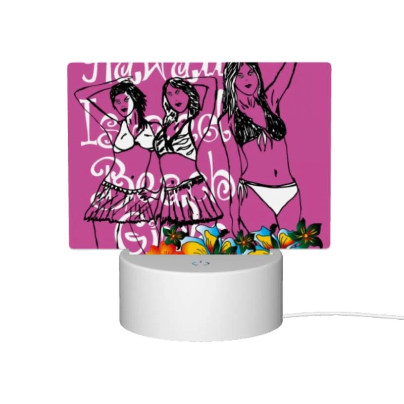 Rectangular Acrylic Night Light, Three women in bikinis are standing on a pink background. Rectangular Acrylic Night Light, Three Women In Bikinis Are Standing On A Pink Background. -Pattern Night Light 4abc35852fe5eeef5912b5b5f63ed64dbaed3267