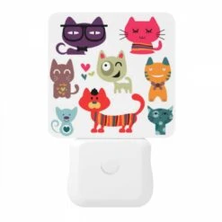 Night Light, A Collection Of Cute Cat Cartoons. 10 Night Light, A Collection Of Cute Cat Cartoons. -Pattern Night Light 4aefc08f095ff08689f03264a1d22c741011ce70