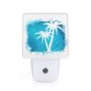 Night Light, A Blue And White Painting Of A Palm Tree. 2 Night Light, A Blue And White Painting Of A Palm Tree. -Pattern Night Light 4b1d4aedea1c28302ddcf884a712ae9f0d2d27a2