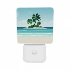 Night Light Set Of 2, A Tropical Island With A Palm Tree And A Sunny Sky. 9 Night Light Set Of 2, A Tropical Island With A Palm Tree And A Sunny Sky. -Pattern Night Light 4b8cb583761e60fa2ef5fdd984dc49513ec8222e