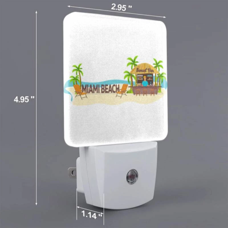Night Light Set of 2, A beach bar with a man standing behind it. Night Light Set Of 2, A Beach Bar With A Man Standing Behind It. -Pattern Night Light 4ba9041d8ade1f98512cb0b1487949029ca575c4