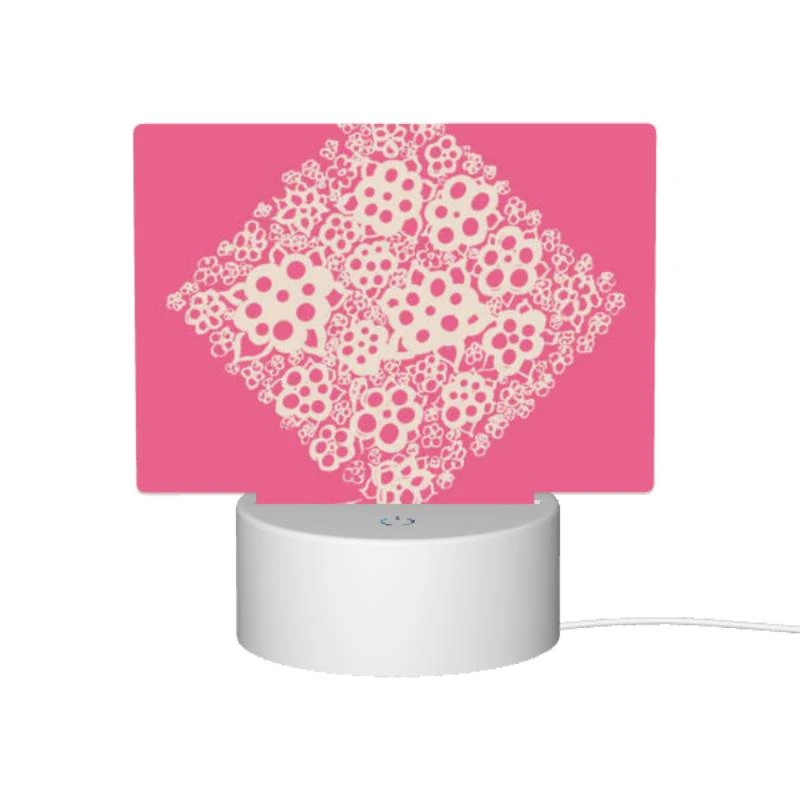 Rectangular Acrylic Night Light, A pink square with white flowers on it. Rectangular Acrylic Night Light, A Pink Square With White Flowers On It. -Pattern Night Light 4ca43e9c8399599f460dd8588eacaa37b734a451