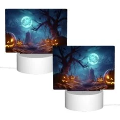 Rectangular Acrylic Night Light, A Night Scene With A Full Moon And A Bunch Of Pumpkins. 3 Rectangular Acrylic Night Light, A Night Scene With A Full Moon And A Bunch Of Pumpkins. -Pattern Night Light 4cc6a5ece2d19a3d11c064fc24d7f7b7b5ee3f4c