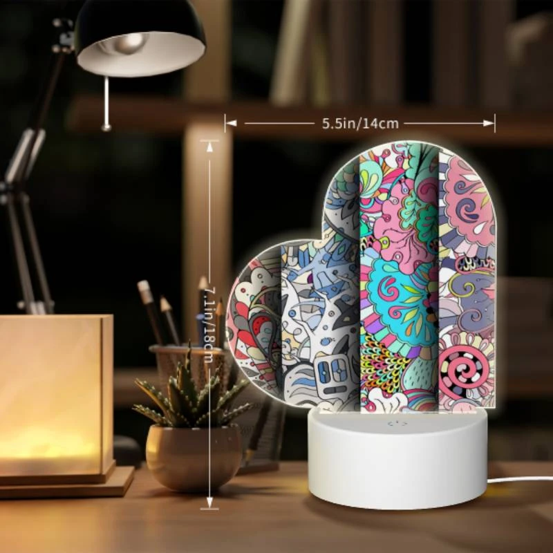Love Acrylic Night Light, Four colorful and artistic designs are displayed side by side. Love Acrylic Night Light, Four Colorful And Artistic Designs Are Displayed Side By Side. -Pattern Night Light 4cc92603544a4e5b4198f97dc02bf16febfe715d