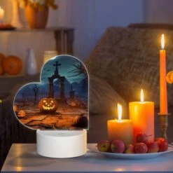 Love Acrylic Night Light, A Cemetery Scene With A Cross And A Moon In The Background. -Pattern Night Light 4dd85c6eb2388412b7303a4b28e7e5a1965bc29f