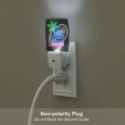 Night Light Set Of 2, A Neon Sign That Says "Summer" With A Boat On It. 6 Night Light Set Of 2, A Neon Sign That Says "Summer" With A Boat On It. -Pattern Night Light 4e30a377abfc9a980f5f6117151822cbf7825705