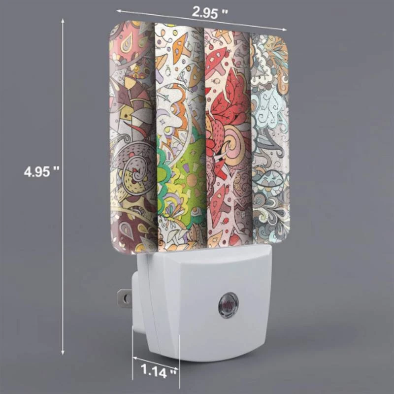 Night Light, Three colorful designs are displayed on a wall. Night Light, Three Colorful Designs Are Displayed On A Wall. -Pattern Night Light 4f53855f4b10a4cd51df87f45d390d22f77ce078