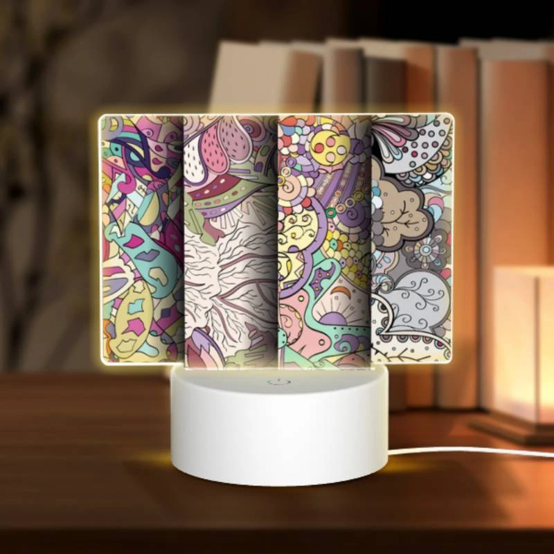 Rectangular Acrylic Night Light, Three colorful and artistic designs are displayed side by side. Rectangular Acrylic Night Light, Three Colorful And Artistic Designs Are Displayed Side By Side. -Pattern Night Light 4f5b6955fe70b6689ed7b6535057a09fbbabfc62