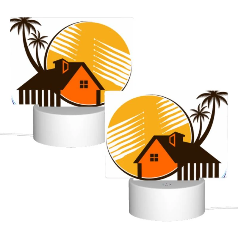 Rectangular Acrylic Night Light, A house with a palm tree in front of it. Rectangular Acrylic Night Light, A House With A Palm Tree In Front Of It. -Pattern Night Light 4f6b21ea4c183ca3b0b7155d8fb58a858236a0e5