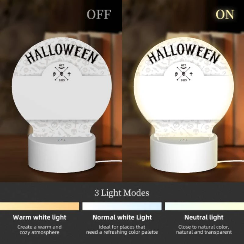 Round Acrylic Night Light, A white card with a skull and crossbones on it. Round Acrylic Night Light, A White Card With A Skull And Crossbones On It. -Pattern Night Light 4f7a09213a8e5ae97da9cdaf91935de5f546809f