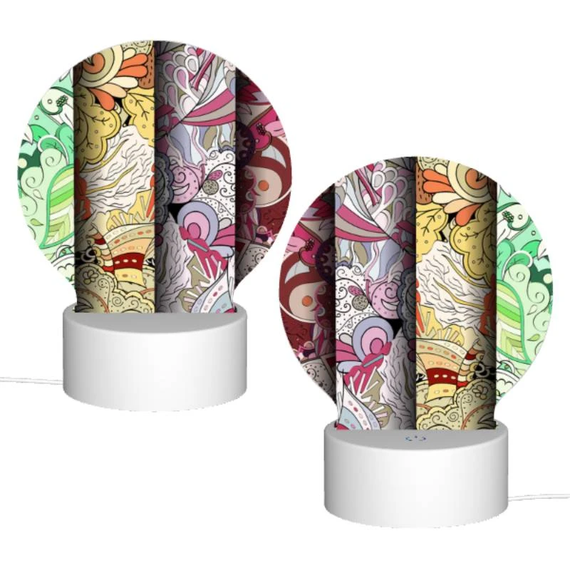 Round Acrylic Night Light, Three colorful designs are displayed on a wall. Round Acrylic Night Light, Three Colorful Designs Are Displayed On A Wall. -Pattern Night Light 4fbd0793f851720c7b8efb5ed6f83f2157b03559