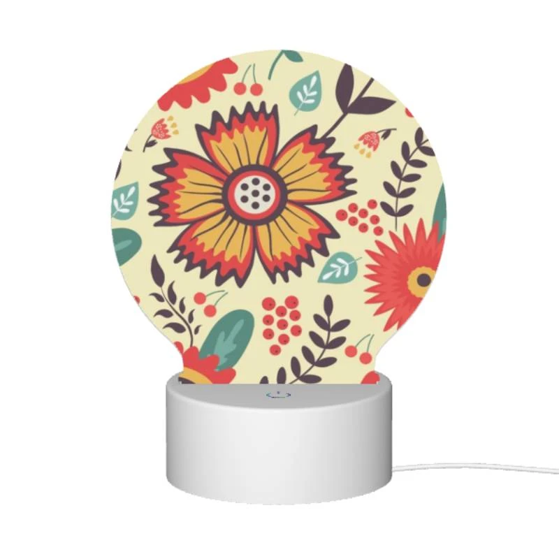 Round Acrylic Night Light, A colorful flower with a dial in the center. Round Acrylic Night Light, A Colorful Flower With A Dial In The Center. -Pattern Night Light 4fd2c1decb6ca07db16f9ff0a02c2fef73fe0fac