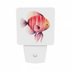 Night Light Set Of 2, A Red And White Fish With A Yellow Eye. -Pattern Night Light 50012dc61ad9e52ed1316cad2abdc2ecd14ba6d4