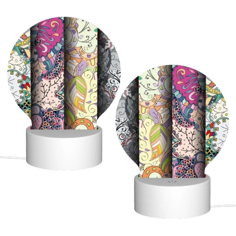 Round Acrylic Night Light, Four different colored designs of flowers. Round Acrylic Night Light, Four Different Colored Designs Of Flowers. -Pattern Night Light 505842b4e254dadc8a9304737953fc87f67d2289