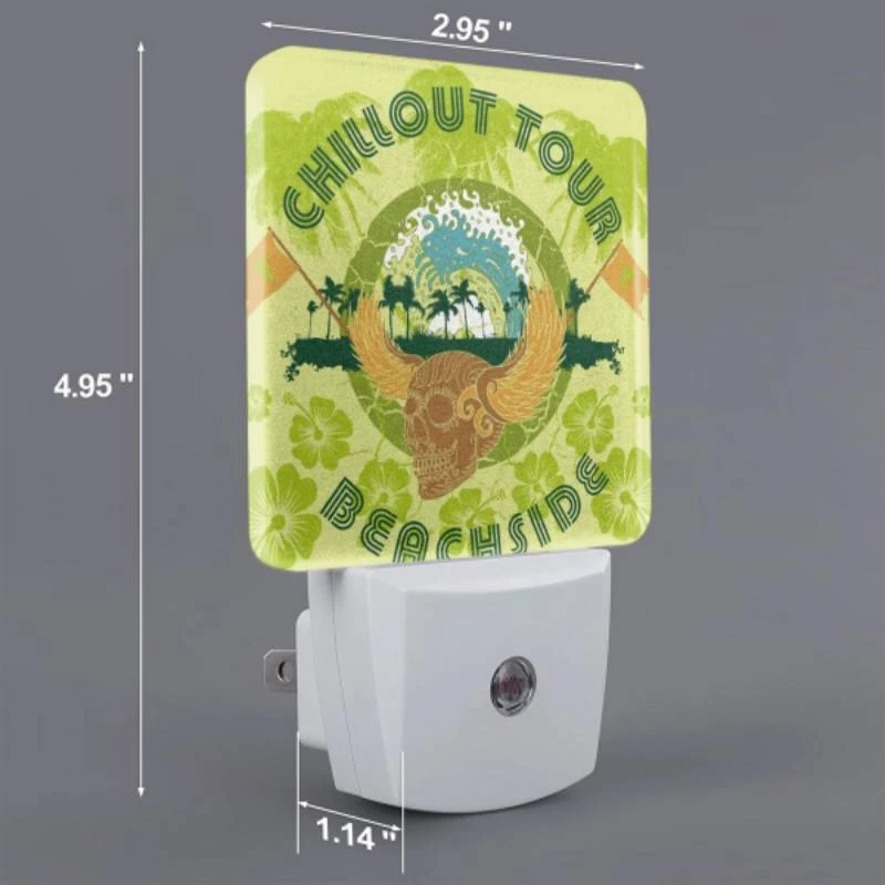Night Light Set of 2, A colorful advertisement for a beachside tour. Night Light Set Of 2, A Colorful Advertisement For A Beachside Tour. -Pattern Night Light 508d884f19c909de94da7fc3e09c3e8068ee562b