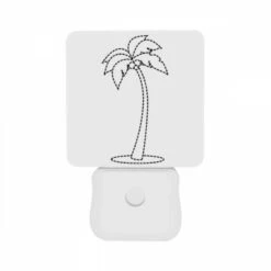 Night Light Set Of 2, A Black And White Drawing Of A Palm Tree. 10 Night Light Set Of 2, A Black And White Drawing Of A Palm Tree. -Pattern Night Light 50e09dd9397d59c1a931411804bba208954a6d57