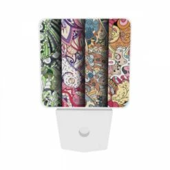 Night Light Set Of 2, Three Colorful Designs Are Displayed Side By Side. 8 Night Light Set Of 2, Three Colorful Designs Are Displayed Side By Side. -Pattern Night Light 52851d6b210afefa7599002f106300deec704a52