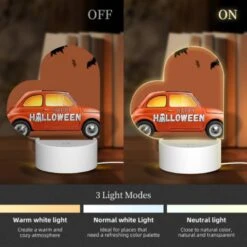 Love Acrylic Night Light, A Small Orange Car With A Happy Halloween Sign On The Side. 4 Love Acrylic Night Light, A Small Orange Car With A Happy Halloween Sign On The Side. -Pattern Night Light 5376046f14168c743f07954f9d4951cd8e37ad67