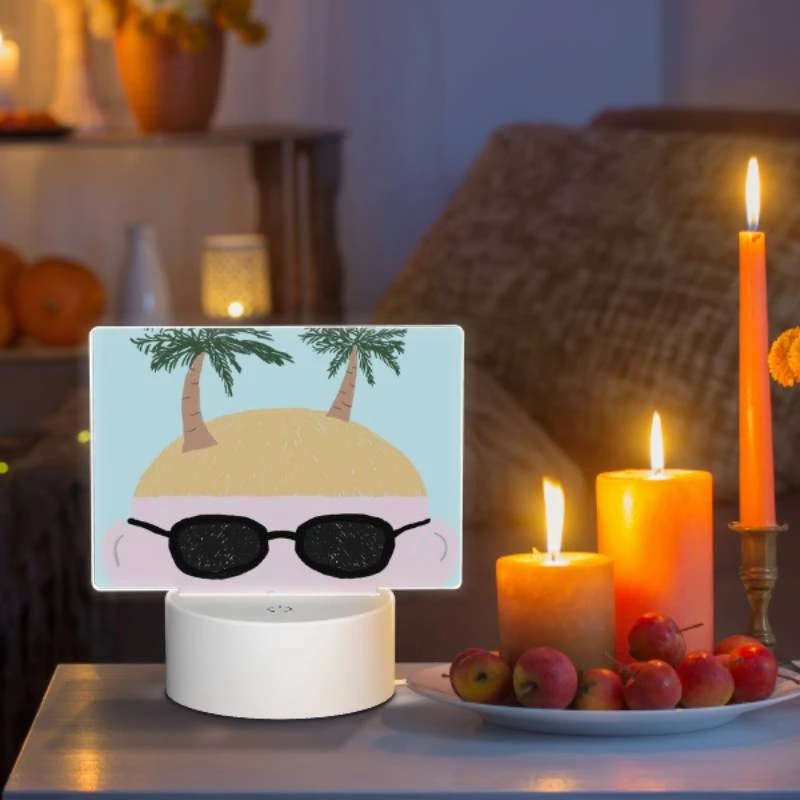 Rectangular Acrylic Night Light, A cartoon drawing of a man with sunglasses and a shaggy haircut. Rectangular Acrylic Night Light, A Cartoon Drawing Of A Man With Sunglasses And A Shaggy Haircut. -Pattern Night Light 53af2583a967ec22e10d9a37971e5fda095837c4