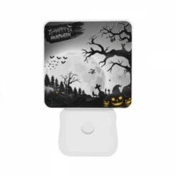 Night Light Set Of 2, A Halloween Scene With A Full Moon 10 Night Light Set Of 2, A Halloween Scene With A Full Moon -Pattern Night Light 53b1f2799b1457f556319af1f689428e7c8f45a4