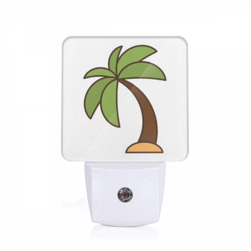 Night Light, A brown and green palm tree in a white background. Night Light, A Brown And Green Palm Tree In A White Background. -Pattern Night Light 53f6328587105e93060394ccdf1892af486f2779